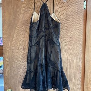 Halston Heritage Halter flirty black dress